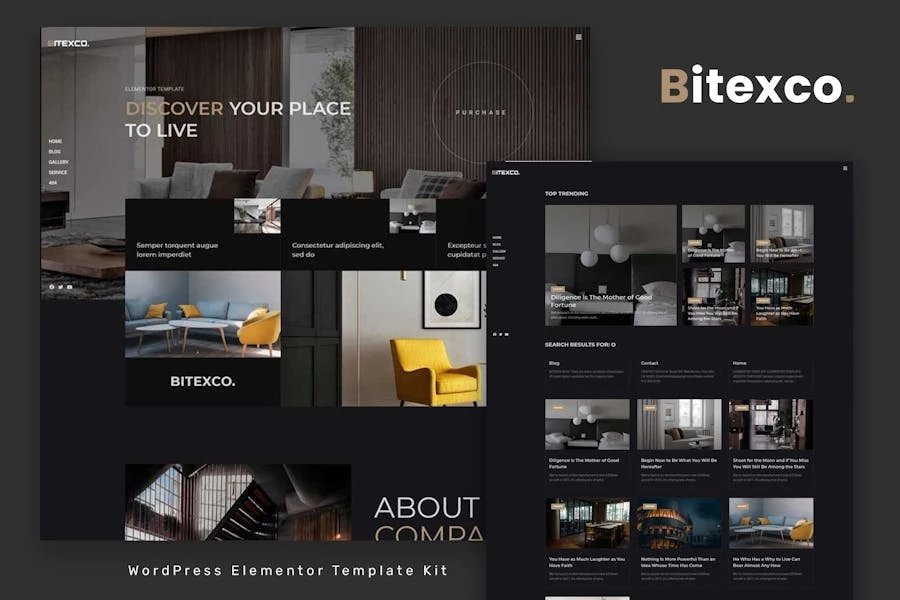 Bitexco - Template Kit Elementor para interiores creativos