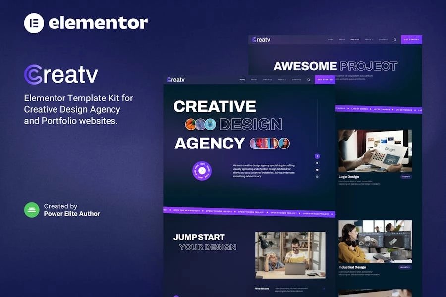 Creatv Kit de plantillas Elementor para agencias de diseño creativo