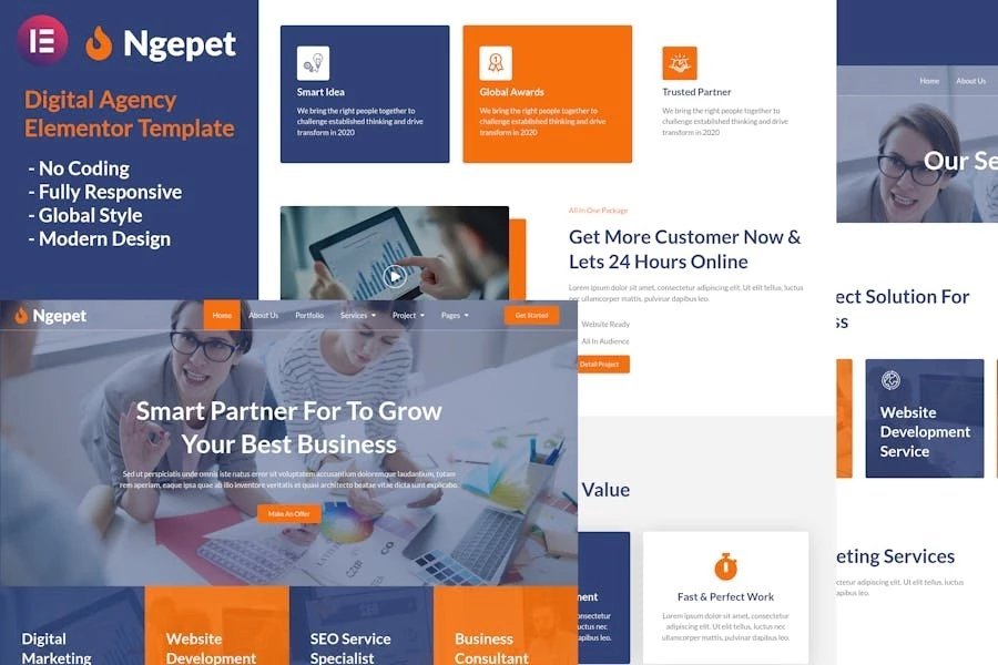 Ngepet - Template Kit Elementor de Creative Agencia Company