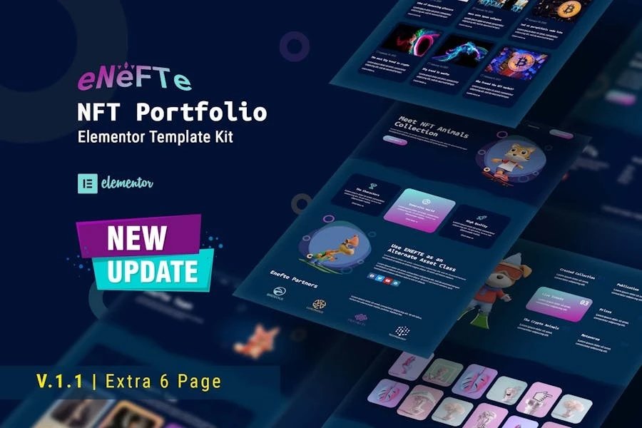 Enefte - Template Kit de Elementor de Porfolio NFT