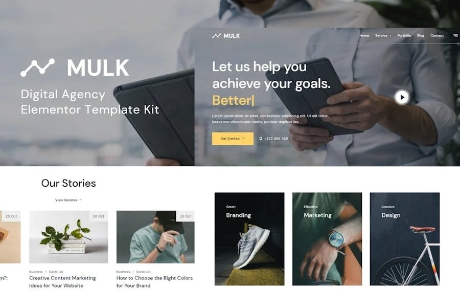 Mulk - Template Kit Elementor para Agencia digitales