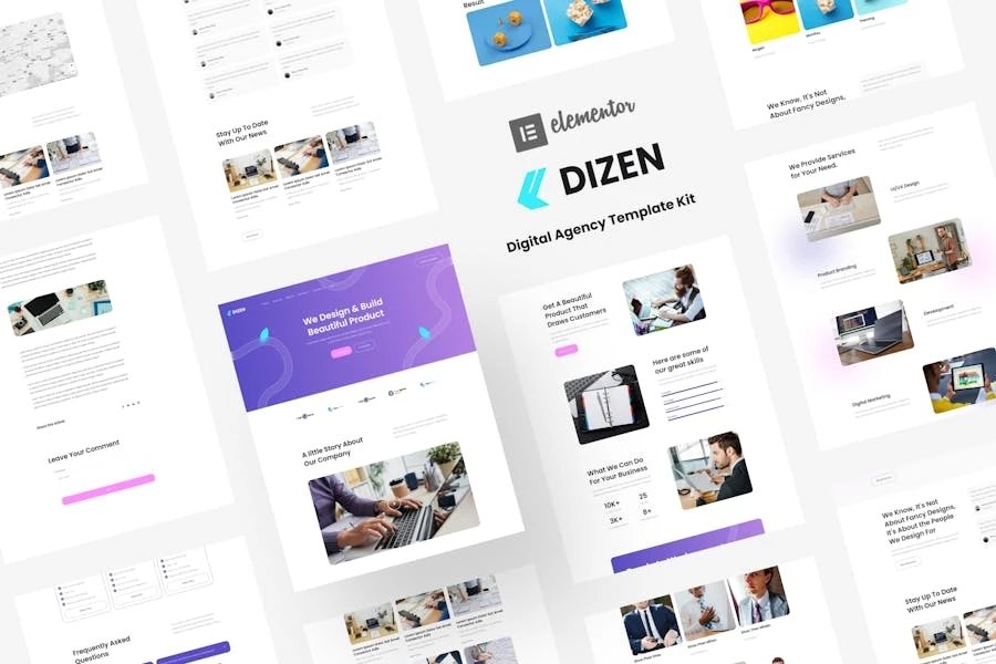 Dizen - Template Kit Elementor de agencia digital