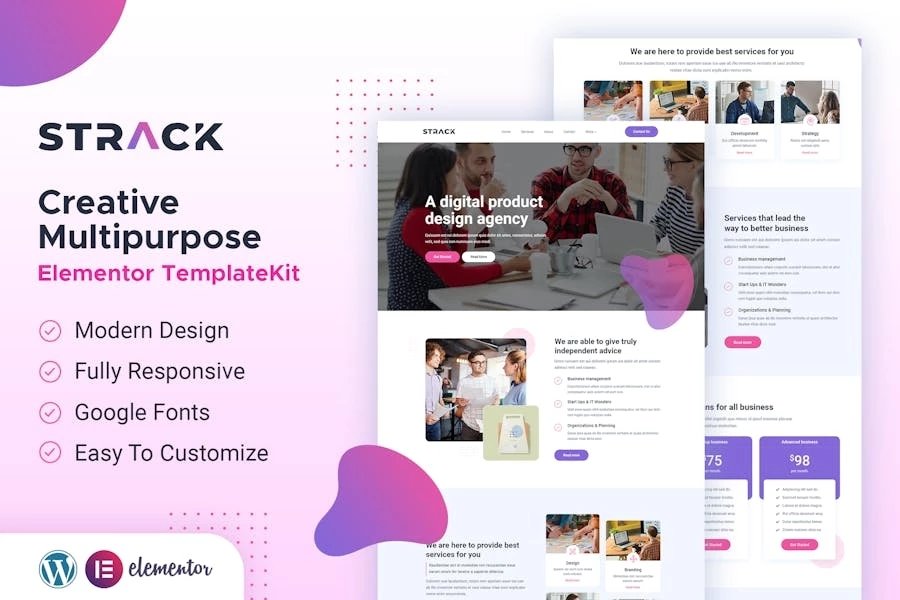 Negocio multipropósito STRACK Template Kit Elementor