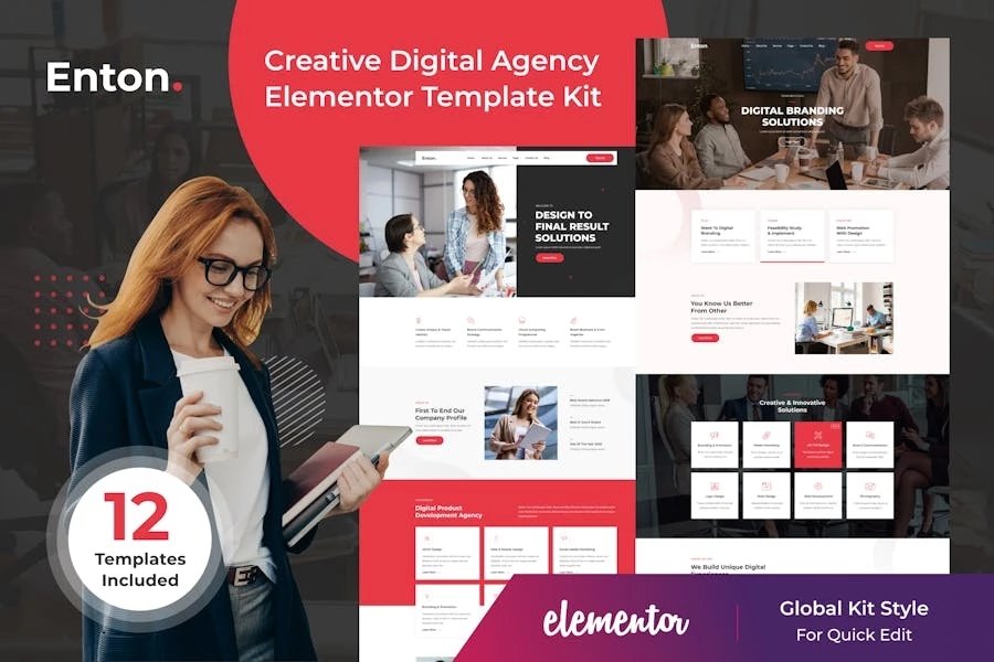 Enton - Template Kit Elementor para Agencia creativas