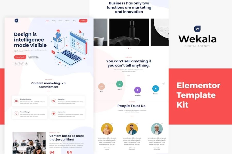 Wekala - Template Kit Elementor para Agencia