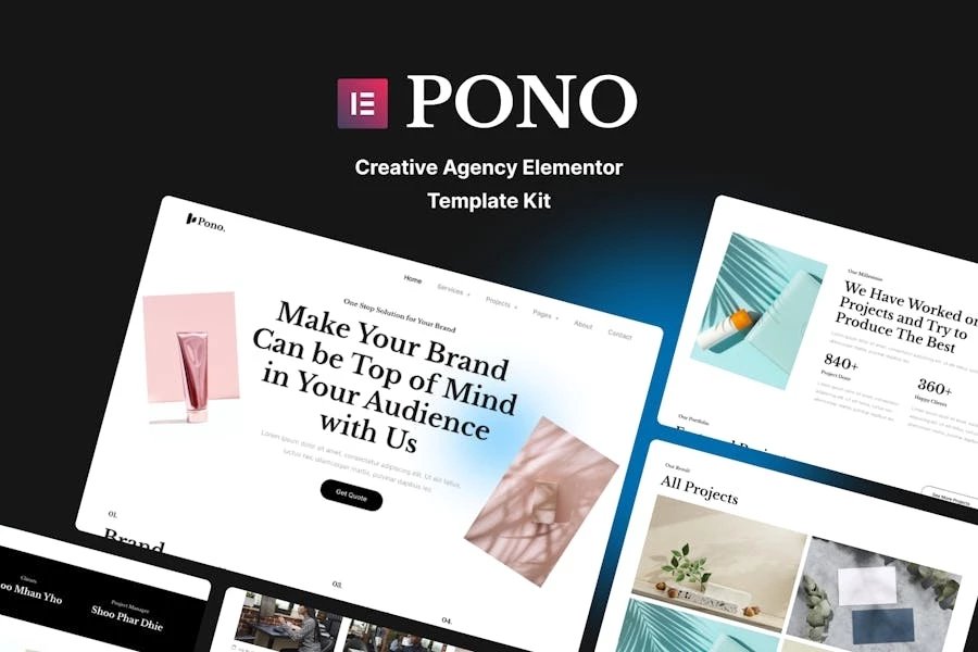 Pono - Template Kit Elementor para agencia creativa