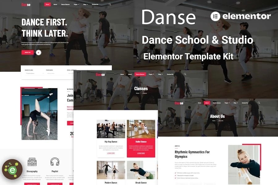 Danse - Template Kit Elementor para escuela y estudio de baile