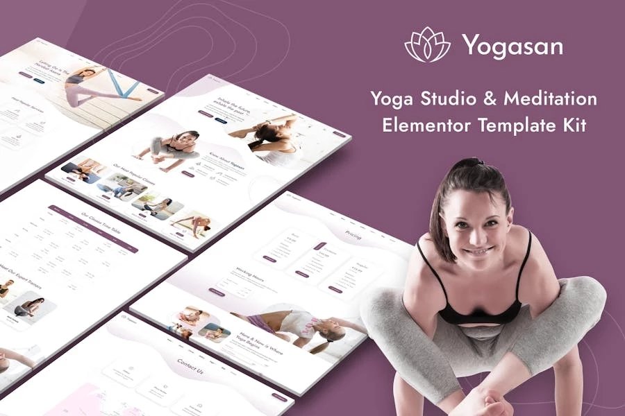 Yogasan - Template Kit para estudio de yoga y elementos de meditación