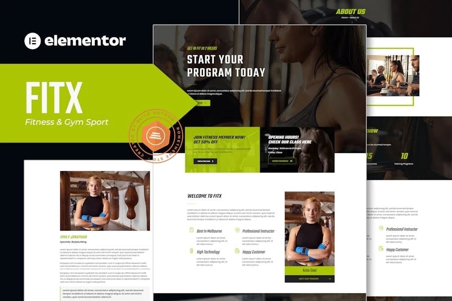 Fitx - Template Kit Elementor para Fitness Gym