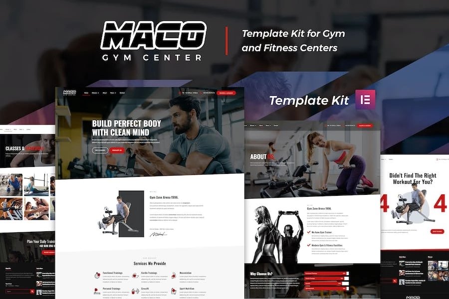 Maco Kit - Plantilla Elementor para gimnasio y fitness