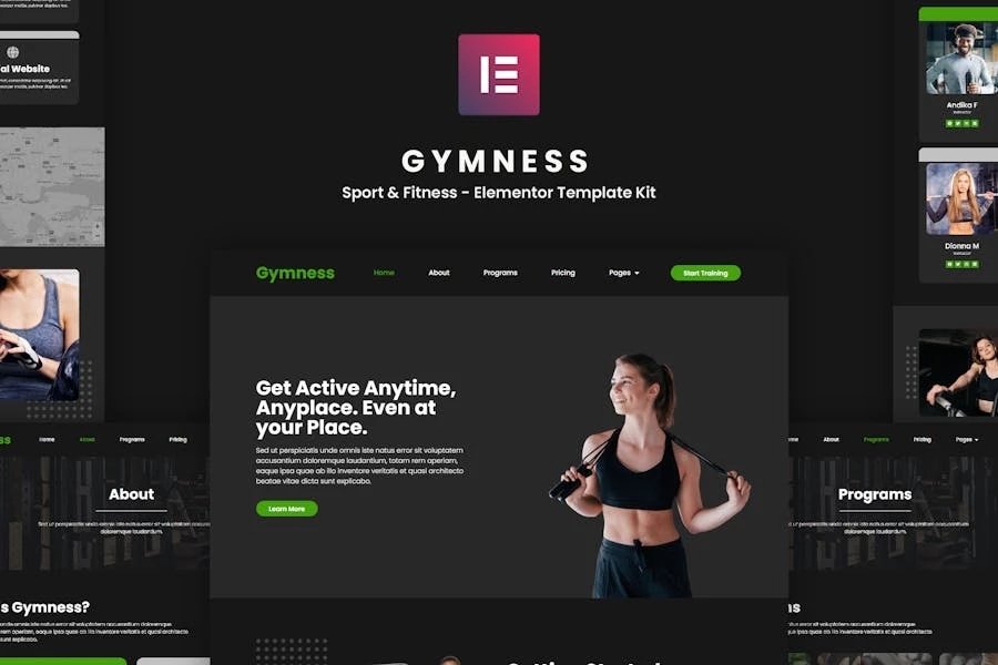 Gymness - Template Kit de Elementor de deporte y fitness