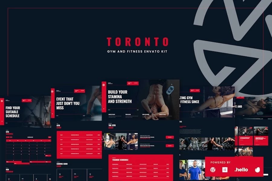 Toronto - Kit de plantillas Elementor para gimnasio y acondicionamiento físico