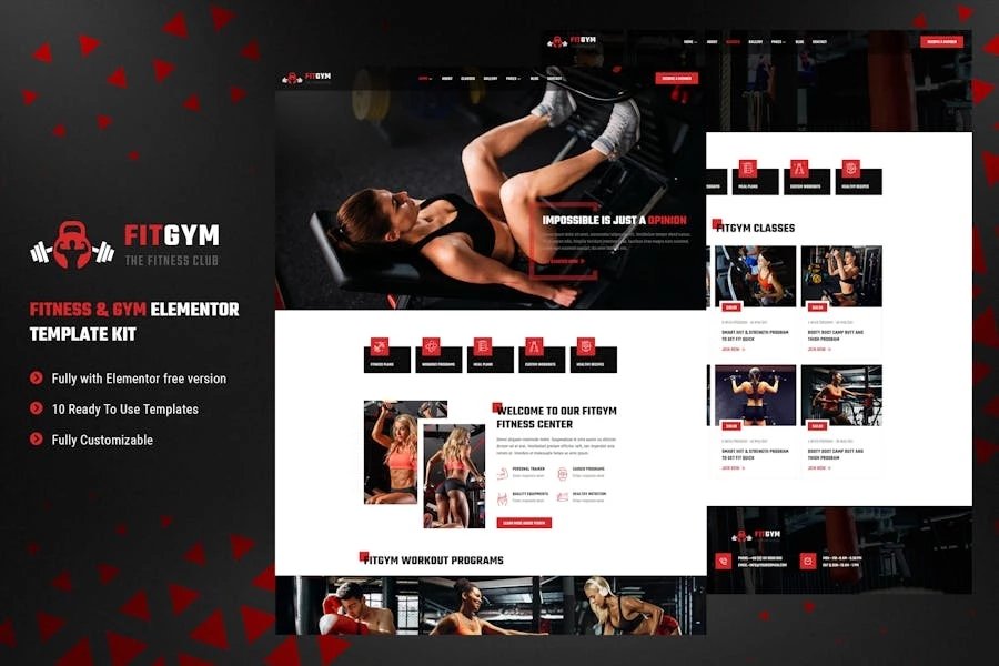 FitGym - Template Kit de elementos de fitness y gimnasio
