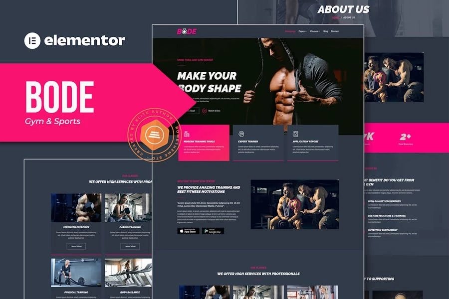 Bode - Template Kit Elementor para gimnasio y deportes