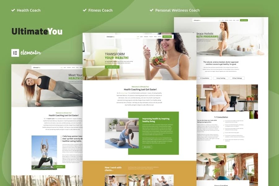 UltimateYou - Template Kit Elementor para entrenadores de salud