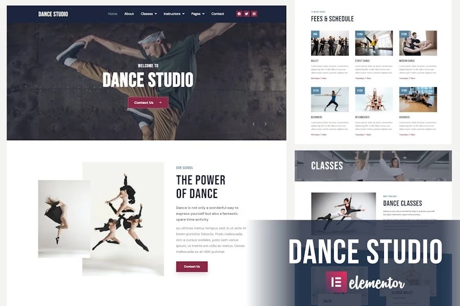 Dance Studio - Template Kit Elementor
