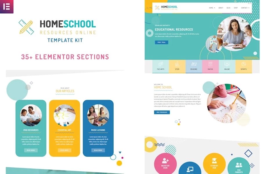 Home School - Template Kit premium de Elementor