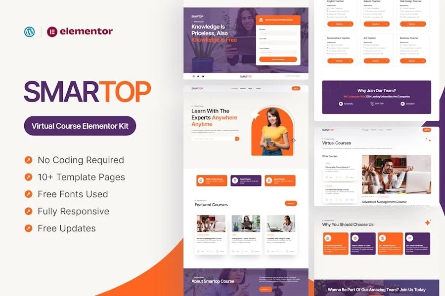 Smartop - Template Kit Elementor Pro para cursos virtuales