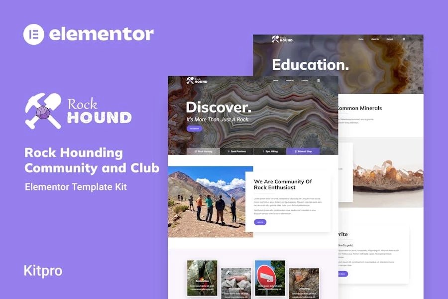 Rockhound - Template Kit Elementor para el club Comunidad Rock Hounding
