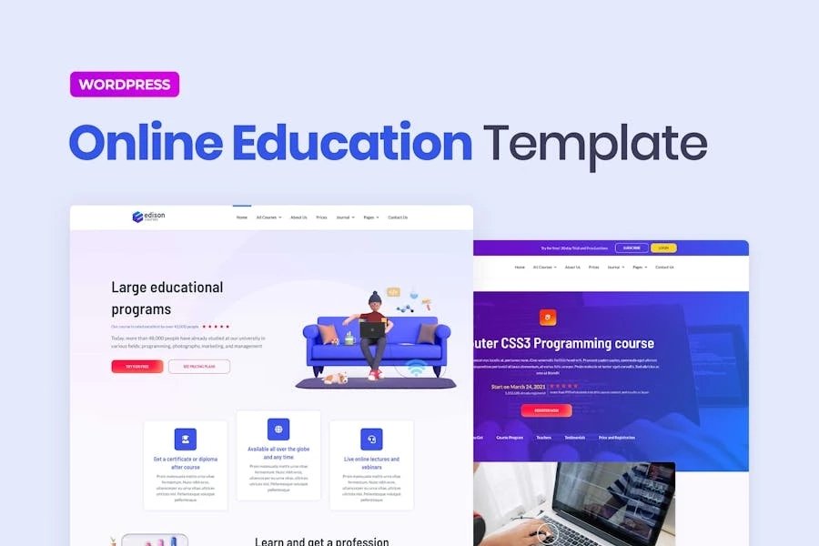 Edison Template Kit Elementor para educación en línea