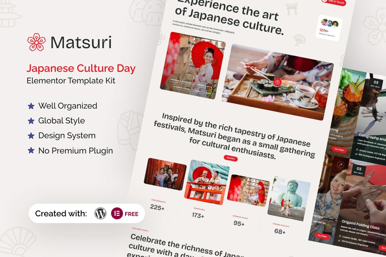 Matsuri - Kit de plantillas Elementor para el Día de la Cultura Japonesa