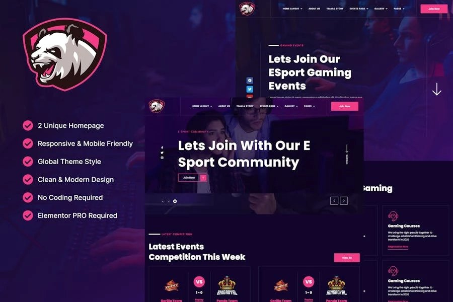 Junio - Template Kit de elementos de streamer y eventos de juegos E-Sport
