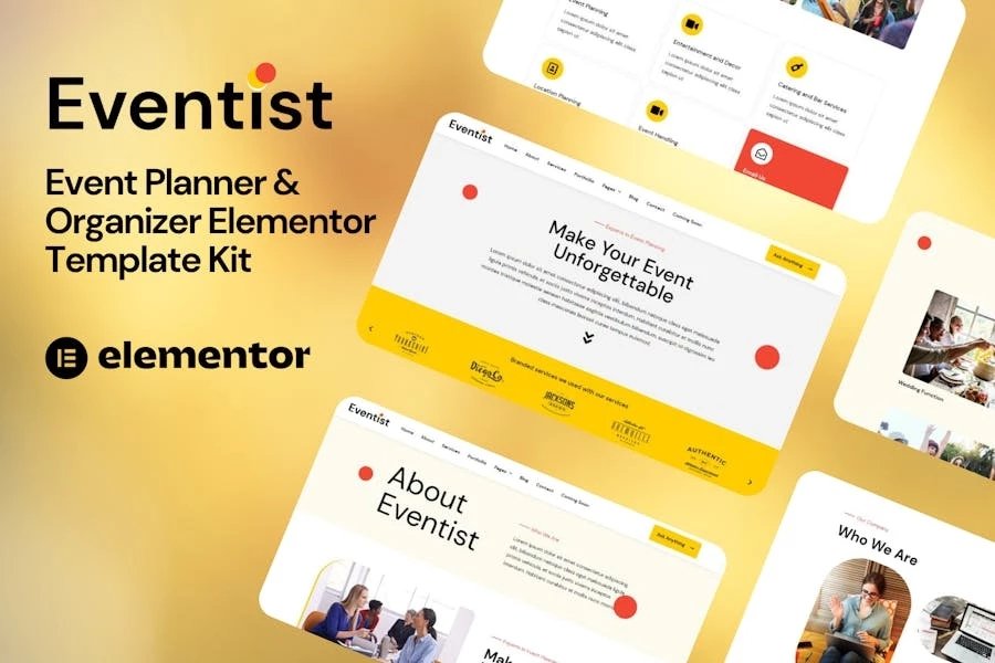 Eventist - Kit de plantillas Elementor para planificador y organizador de eventos