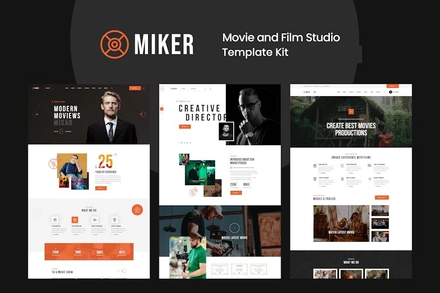 Miker - Template Kit Elementor para estudio de cine y cine