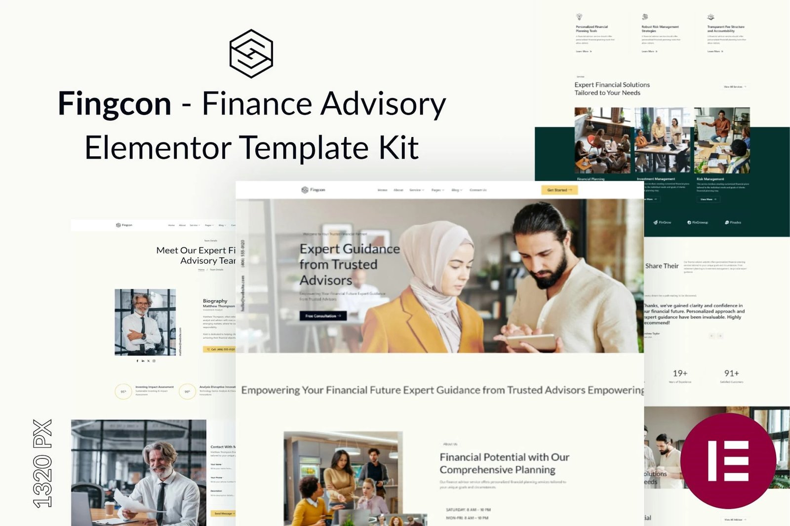 Fingcon - Kit de plantillas Elementor para asesoramiento financiero