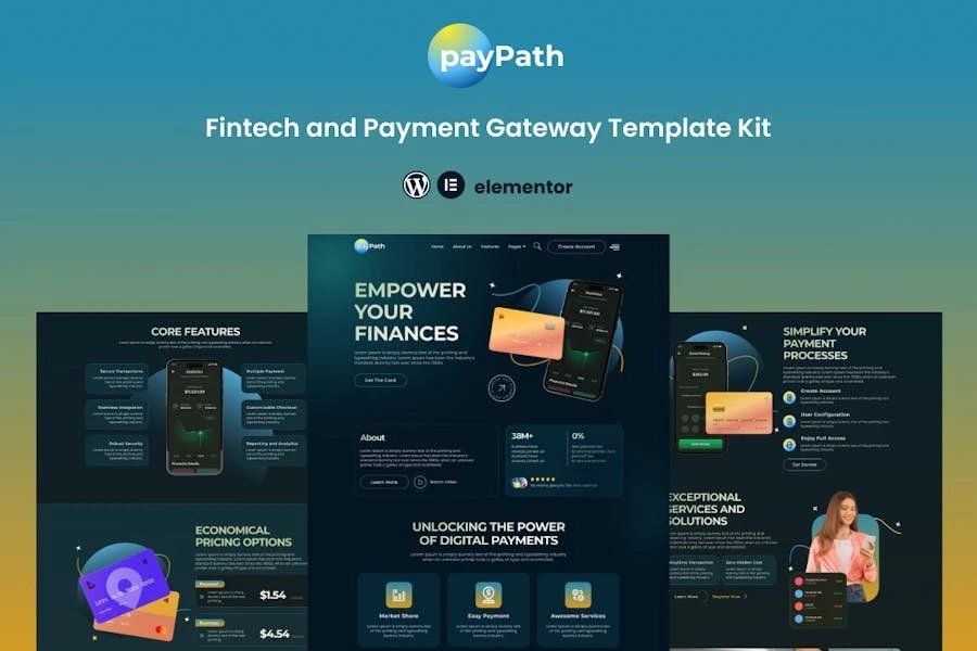 PayPath - Kit de plantillas Elementor de pasarela de pago en línea