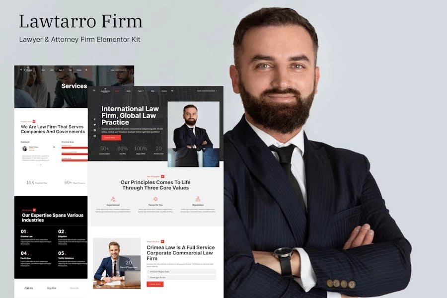 Lawtarro - Template Kit Elementor para abogados y bufetes de abogados