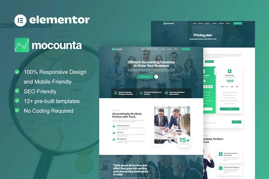 Mocounta - Template Kit Elementor para firmas de contabilidad