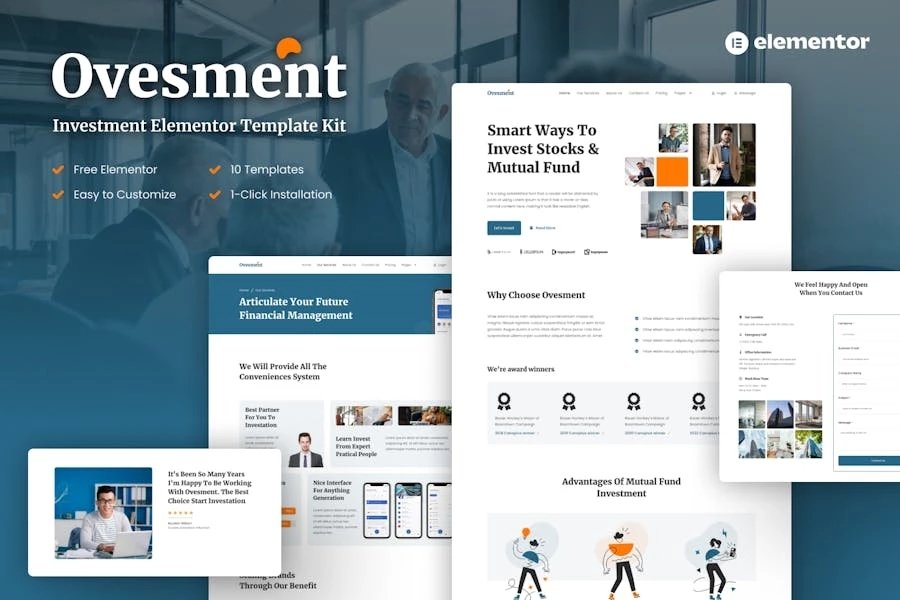 Ovesment - Template Kit Elementor para inversiones y finanzas