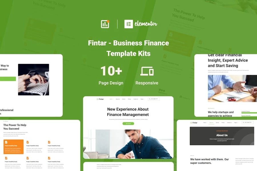 Fintar - Kit de plantillas Elementor para gestión financiera