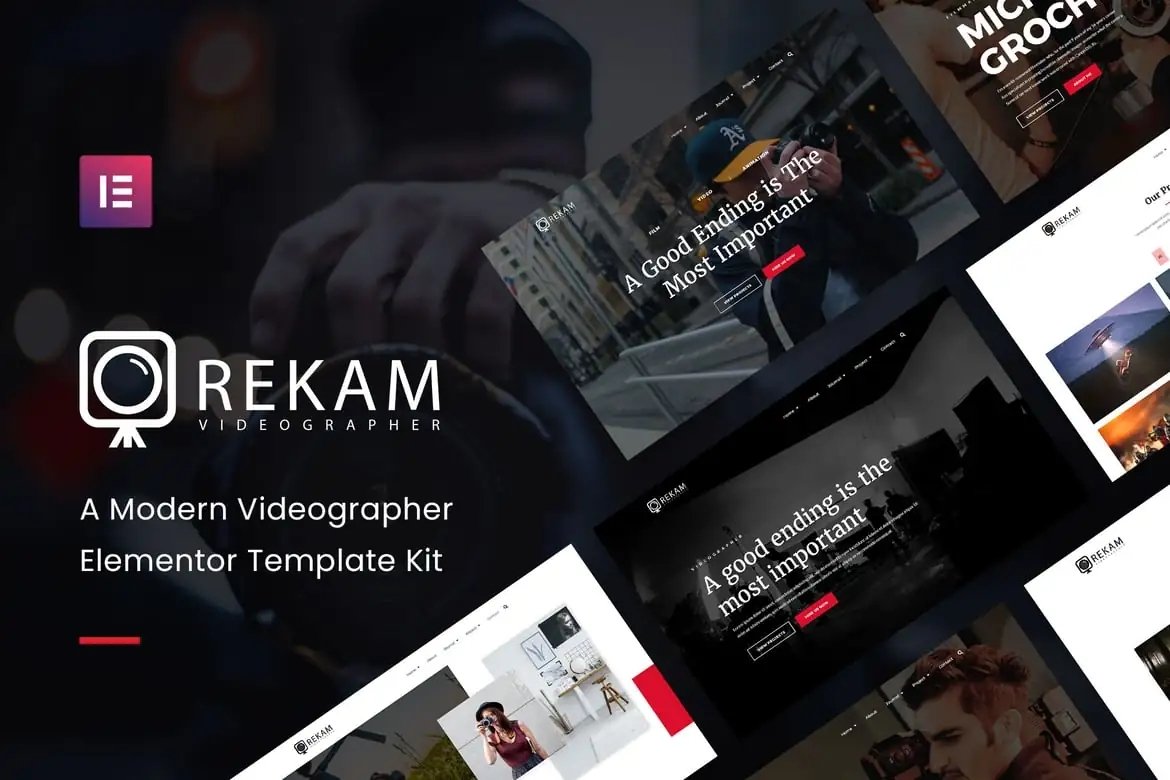 Rekam Kit - Kit de plantillas Elementor Pro para videógrafos modernos