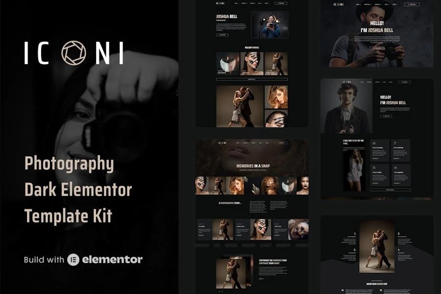 Iconi - Template Kit de Elementor para fotografía y Porfolio