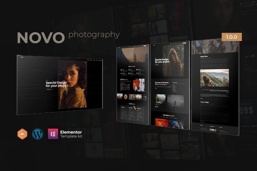 Novo - Template Kit Elementor para fotografía