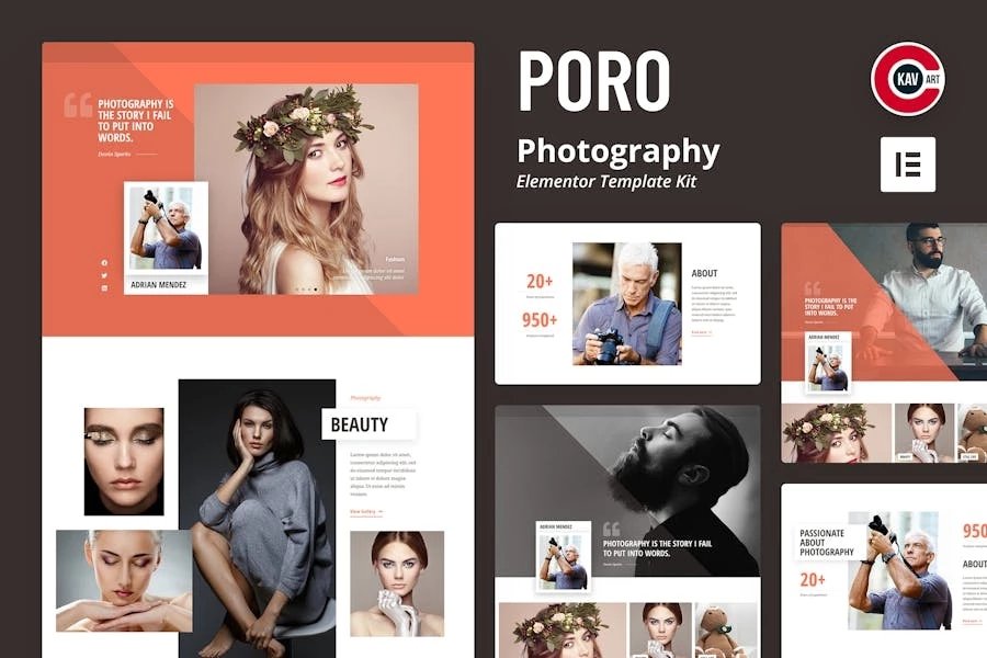 Poro - Template Kit de fotografía Elementor