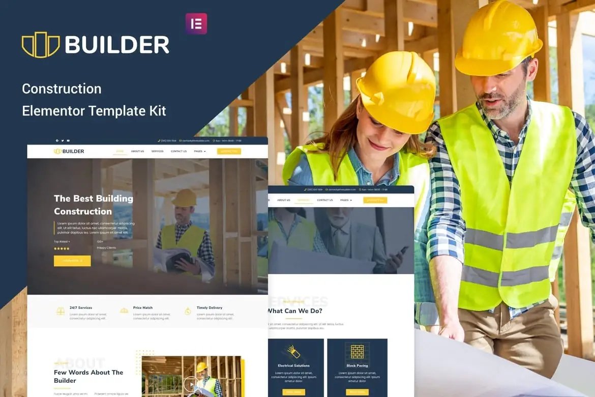 The Builder - Template Kit de Elementor de construcción y arquitectura