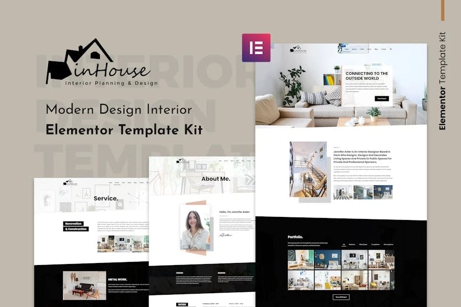 Inhouse - Template Kit para elementos interiores de diseño moderno