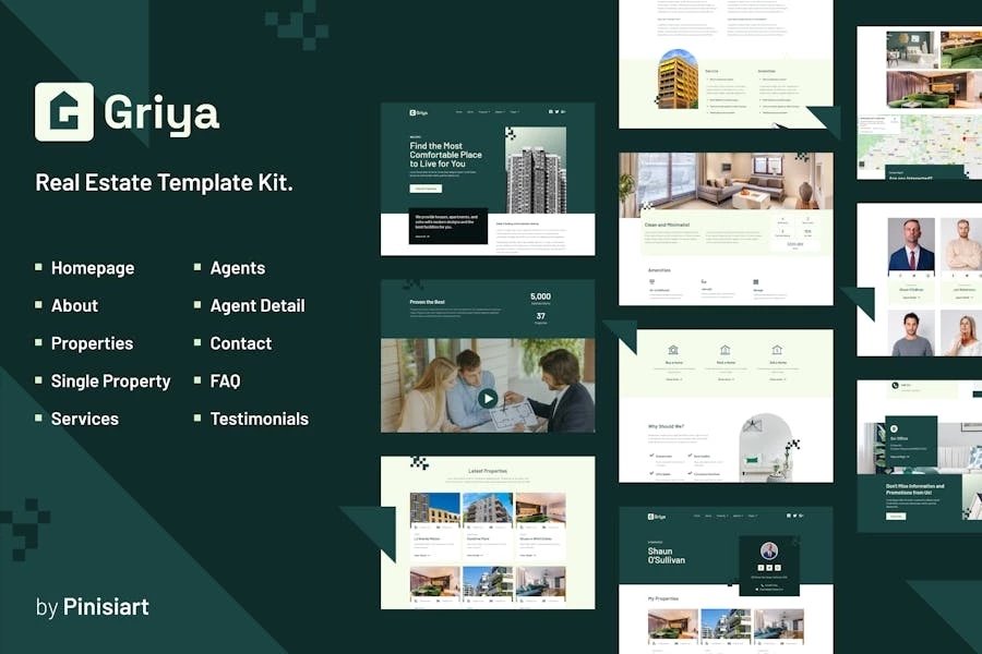 Griya - Template Kit Elementor de bienes raíces para apartamentos y propiedades individuales