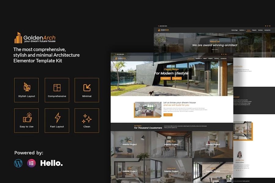 GoldenArch - Template Kit de elementos inmobiliarios