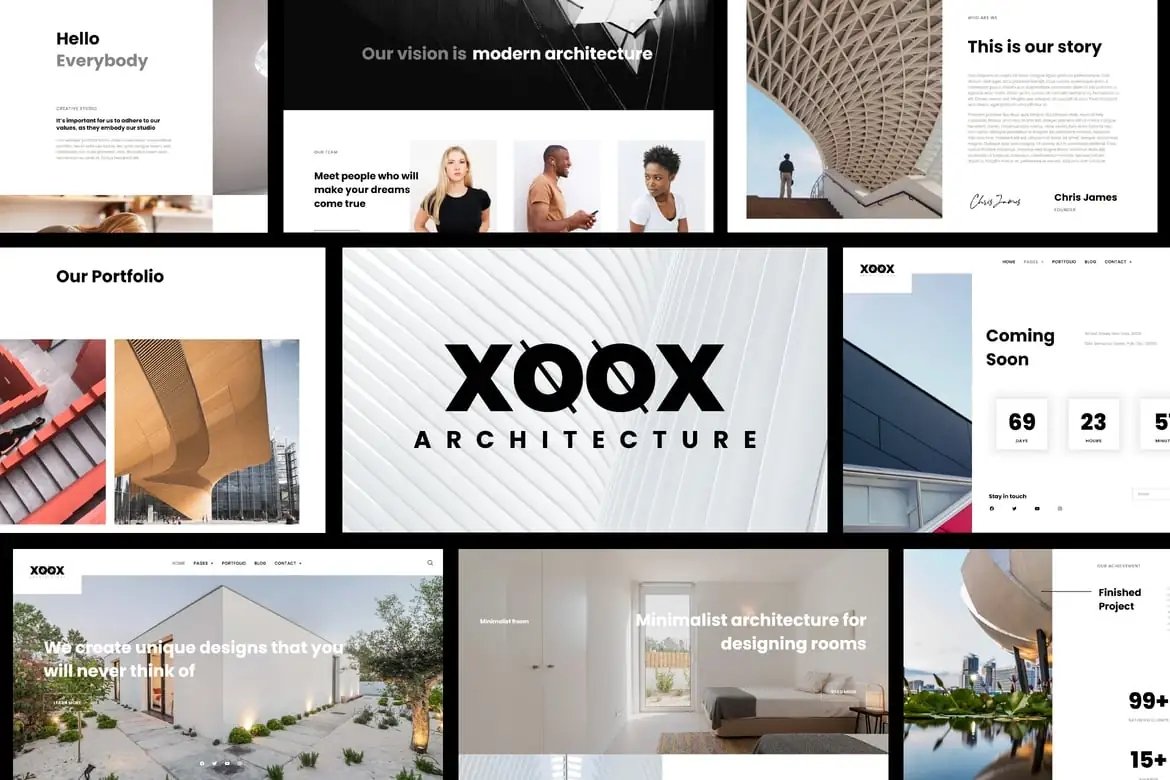 XOOX - Kit de plantillas Elementor para agencias de arquitectura