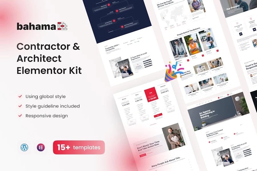 Template Kit Elementor Pro para contratistas y arquitectos de Bahama