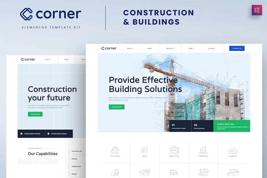 Corner - Template Kit para elementos de construcción y construcción