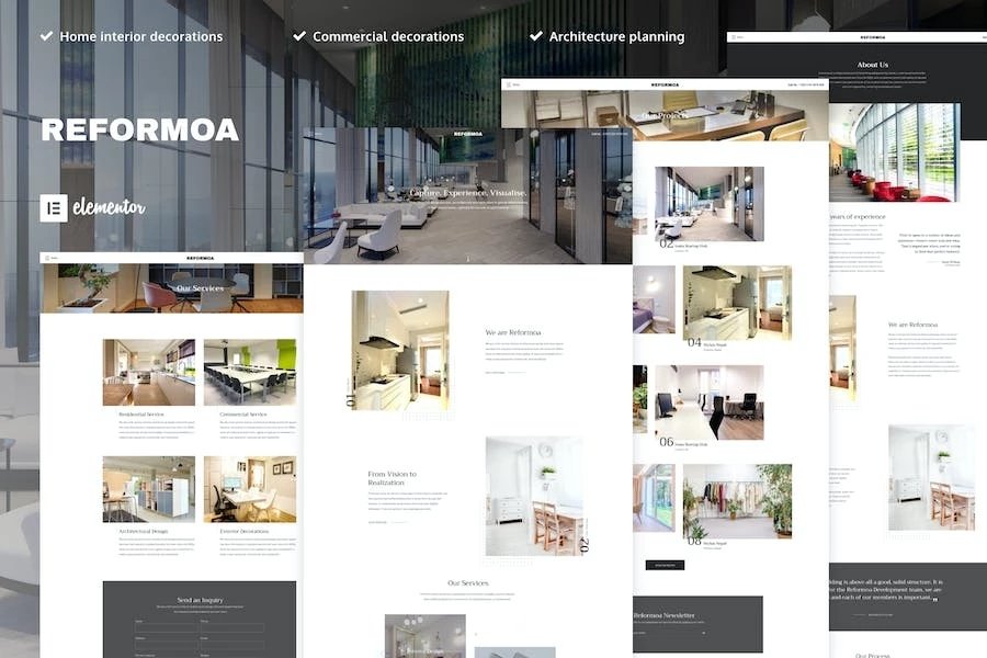 Reformoa - Template Kit Elementor para arquitectura y diseño de interiores