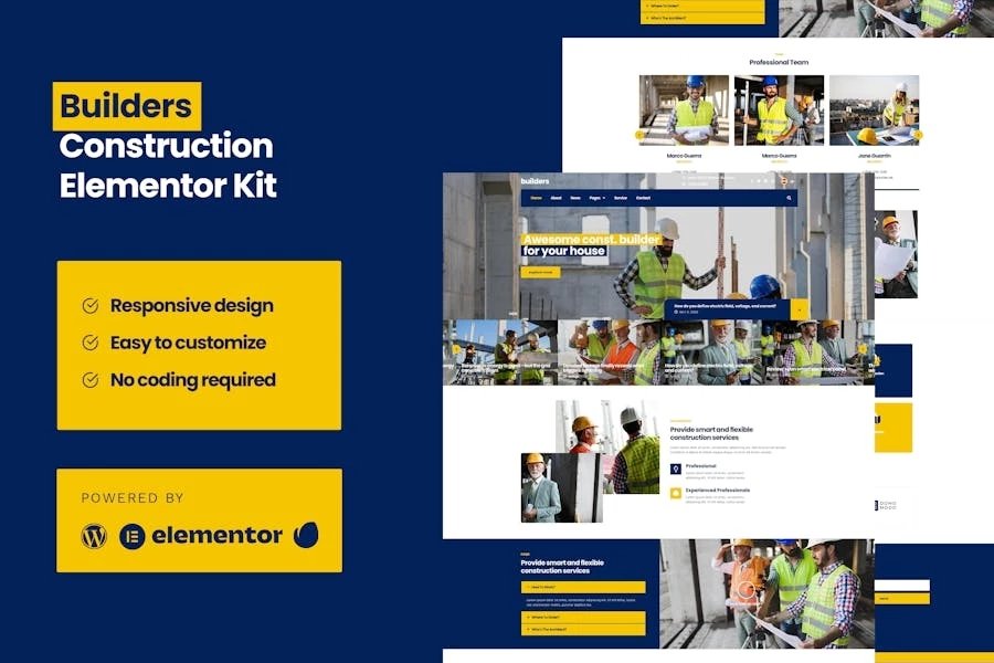 Builders - Template Kit Pro para elementos de construcción
