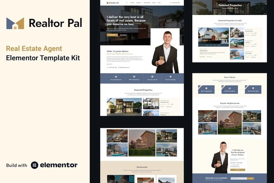 Realtor Pal - Template Kit Elementor Pro para agentes inmobiliarios