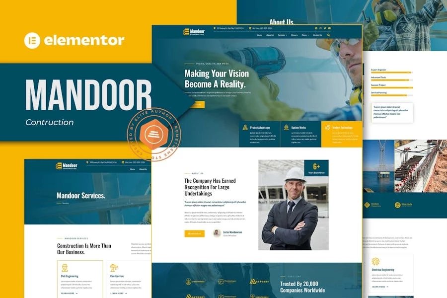 Mandoor - Template Kit Construction Elementor Pro