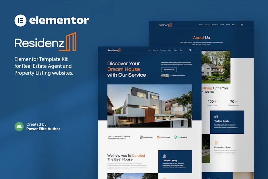 Residenz - Template Kit Elementor para agentes inmobiliarios y anuncios de propiedades